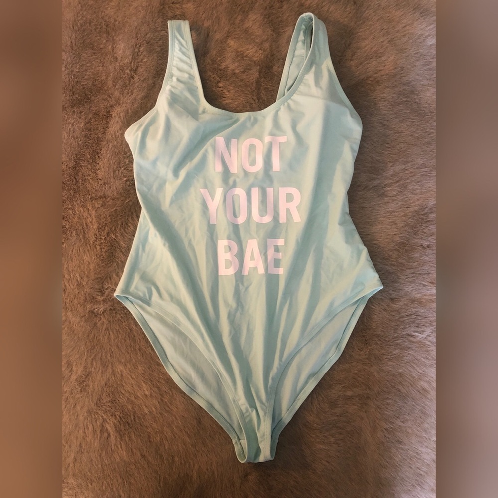 Plus size “Not your bae” bathing suit